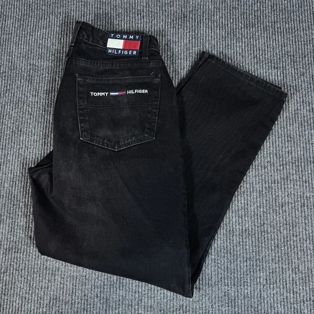 Vintage Y2K Tommy Hilfiger Jeans Mens 34x32 Baggy Embroidered Skater Made In USA